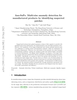 Ano-SuPs: Multi-size anomaly detection for manufactured products by identifying suspected patches
