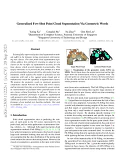 Generalized Few-Shot Point Cloud Segmentation Via Geometric Words