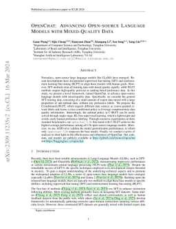 OpenChat: Advancing Open-source Language Models with Mixed-Quality Data
