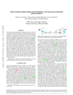Joint Minimum Processing Beamforming and Near-end Listening Enhancement