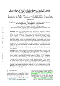 Overview of AuTexTification at IberLEF 2023: Detection and Attribution
  of Machine-Generated Text in Multiple Domains