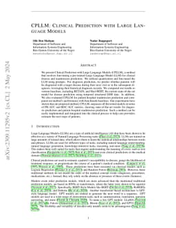 CPLLM: Clinical Prediction with Large Language Models