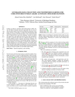 Leveraging Data Collection and Unsupervised Learning for Code-switched
  Tunisian Arabic Automatic Speech Recognition