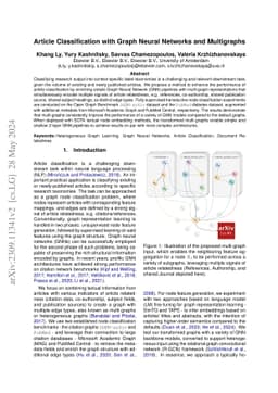 Article Classification with Graph Neural Networks and Multigraphs