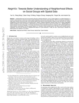 NeighViz: Towards Better Understanding of Neighborhood Effects on Social
  Groups with Spatial Data