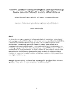 Generative Agent-Based Modeling: Unveiling Social System Dynamics
  through Coupling Mechanistic Models with Generative Artificial Intelligence