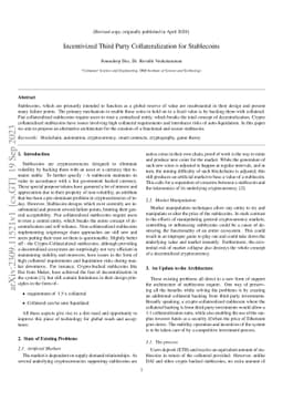 Incentivized Third Party Collateralization for Stablecoins