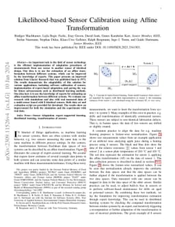 Likelihood-based Sensor Calibration using Affine Transformation