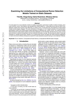 Examining the Limitations of Computational Rumor Detection Models
  Trained on Static Datasets