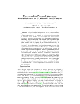 Understanding Pose and Appearance Disentanglement in 3D Human Pose
  Estimation