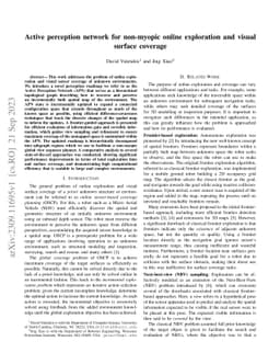 Active perception network for non-myopic online exploration and visual
  surface coverage