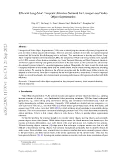 Efficient Long-Short Temporal Attention Network for Unsupervised Video
  Object Segmentation