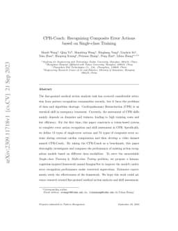 CPR-Coach: Recognizing Composite Error Actions based on Single-class
  Training