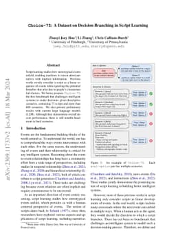 Choice-75: A Dataset on Decision Branching in Script Learning