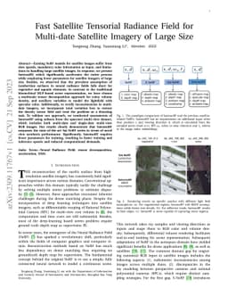 Fast Satellite Tensorial Radiance Field for Multi-date Satellite Imagery
  of Large Size