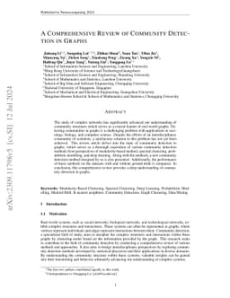 A Comprehensive Review of Community Detection in Graphs