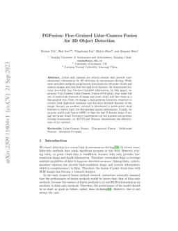 FGFusion: Fine-Grained Lidar-Camera Fusion for 3D Object Detection