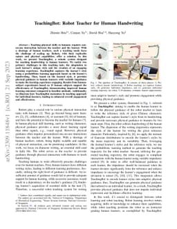 TeachingBot: Robot Teacher for Human Handwriting