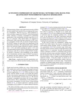 Activation Compression of Graph Neural Networks using Block-wise
  Quantization with Improved Variance Minimization