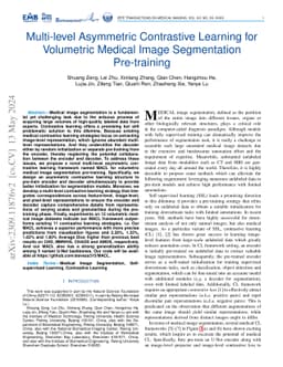 Multi-level Asymmetric Contrastive Learning for Volumetric Medical Image Segmentation Pre-training