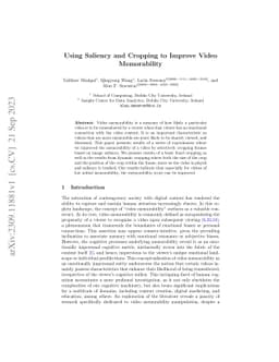 Using Saliency and Cropping to Improve Video Memorability