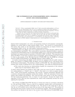 The supersingular endomorphism ring problem given one endomorphism