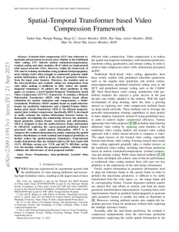 Spatial-Temporal Transformer based Video Compression Framework