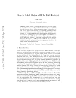 Generic Selfish Mining MDP for DAG Protocols