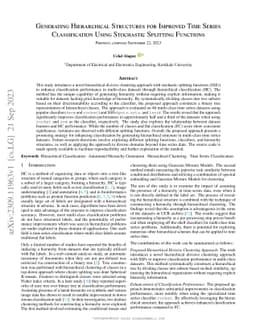 Generating Hierarchical Structures for Improved Time Series
  Classification Using Stochastic Splitting Functions
