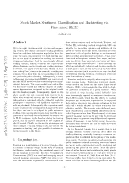 Stock Market Sentiment Classification and Backtesting via Fine-tuned
  BERT