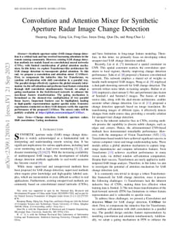 Convolution and Attention Mixer for Synthetic Aperture Radar Image
  Change Detection