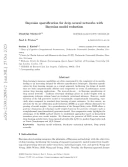 Bayesian sparsification for deep neural networks with Bayesian model
  reduction