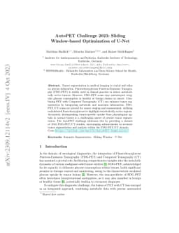 AutoPET Challenge 2023: Sliding Window-based Optimization of U-Net