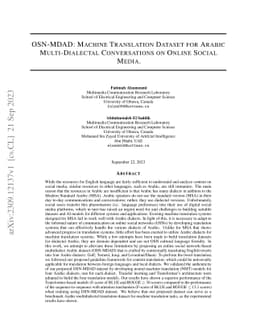 OSN-MDAD: Machine Translation Dataset for Arabic Multi-Dialectal
  Conversations on Online Social Media