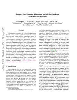 Unsupervised Domain Adaptation for Self-Driving from Past Traversal
  Features