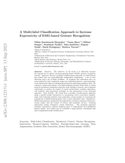 A Multi-label Classification Approach to Increase Expressivity of
  EMG-based Gesture Recognition