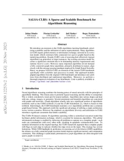 SALSA-CLRS: A Sparse and Scalable Benchmark for Algorithmic Reasoning