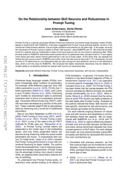 On the Relationship between Skill Neurons and Robustness in Prompt
  Tuning