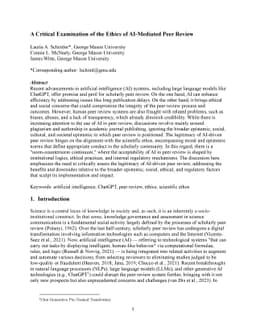 A Critical Examination of the Ethics of AI-Mediated Peer Review