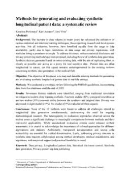Methods for generating and evaluating synthetic longitudinal patient
  data: a systematic review