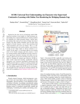 SCOB: Universal Text Understanding via Character-wise Supervised
  Contrastive Learning with Online Text Rendering for Bridging Domain Gap