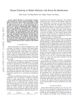 Human Following in Mobile Platforms with Person Re-Identification