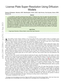 License Plate Super-Resolution Using Diffusion Models