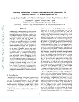 Provably Robust and Plausible Counterfactual Explanations for Neural
  Networks via Robust Optimisation