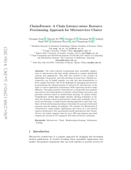 ChainsFormer: A Chain Latency-aware Resource Provisioning Approach for
  Microservices Cluster