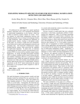 Exploiting Modality-Specific Features For Multi-Modal Manipulation
  Detection And Grounding