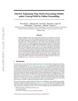 OneNet: Enhancing Time Series Forecasting Models under Concept Drift by
  Online Ensembling