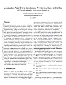 Visualization According to Statisticians: An Interview Study on the Role
  of Visualization for Inferential Statistics