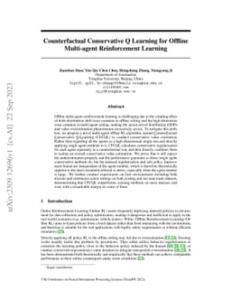 Counterfactual Conservative Q Learning for Offline Multi-agent
  Reinforcement Learning