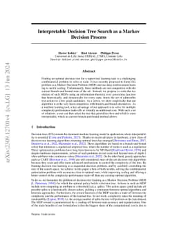 Interpretable Decision Tree Search as a Markov Decision Process